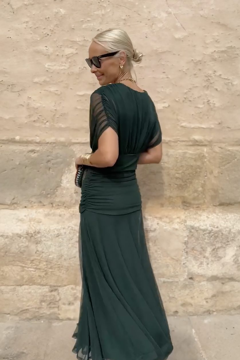 Louise | Elegant Maxi Party Dress with V-Neck