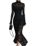 Veronika | Black Lace Maxi Dress