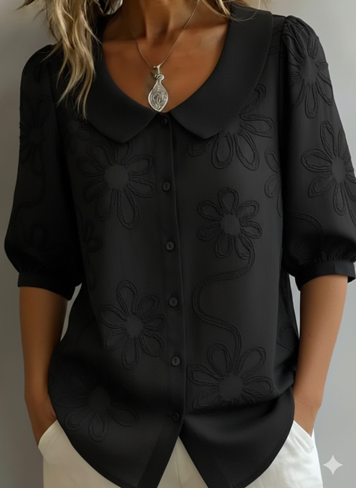 Zélie™ | Light Floral Blouse Natural Elegance