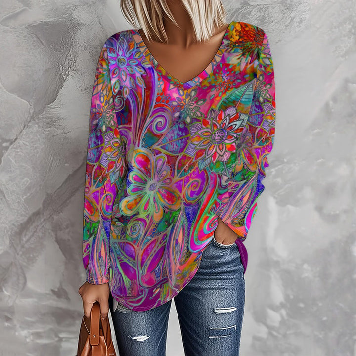 Maelynn - Vintage Floral Print T-Shirt
