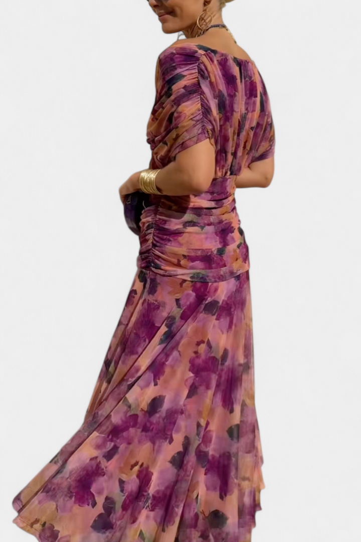 Alondra™ | Long Floral Dress with V-Neck