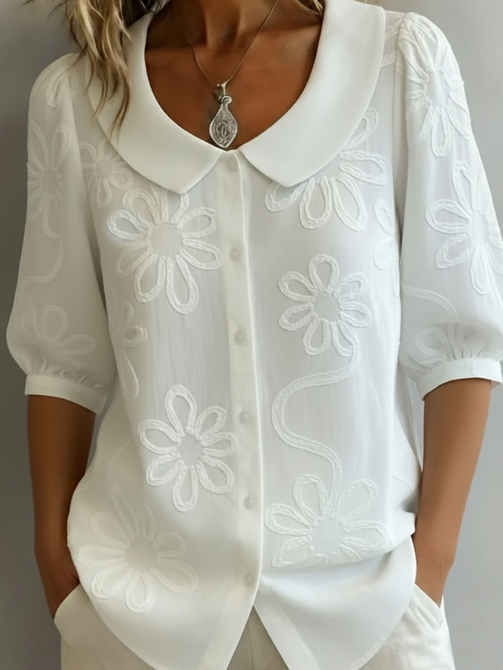 Zélie™ | Light Floral Blouse Natural Elegance