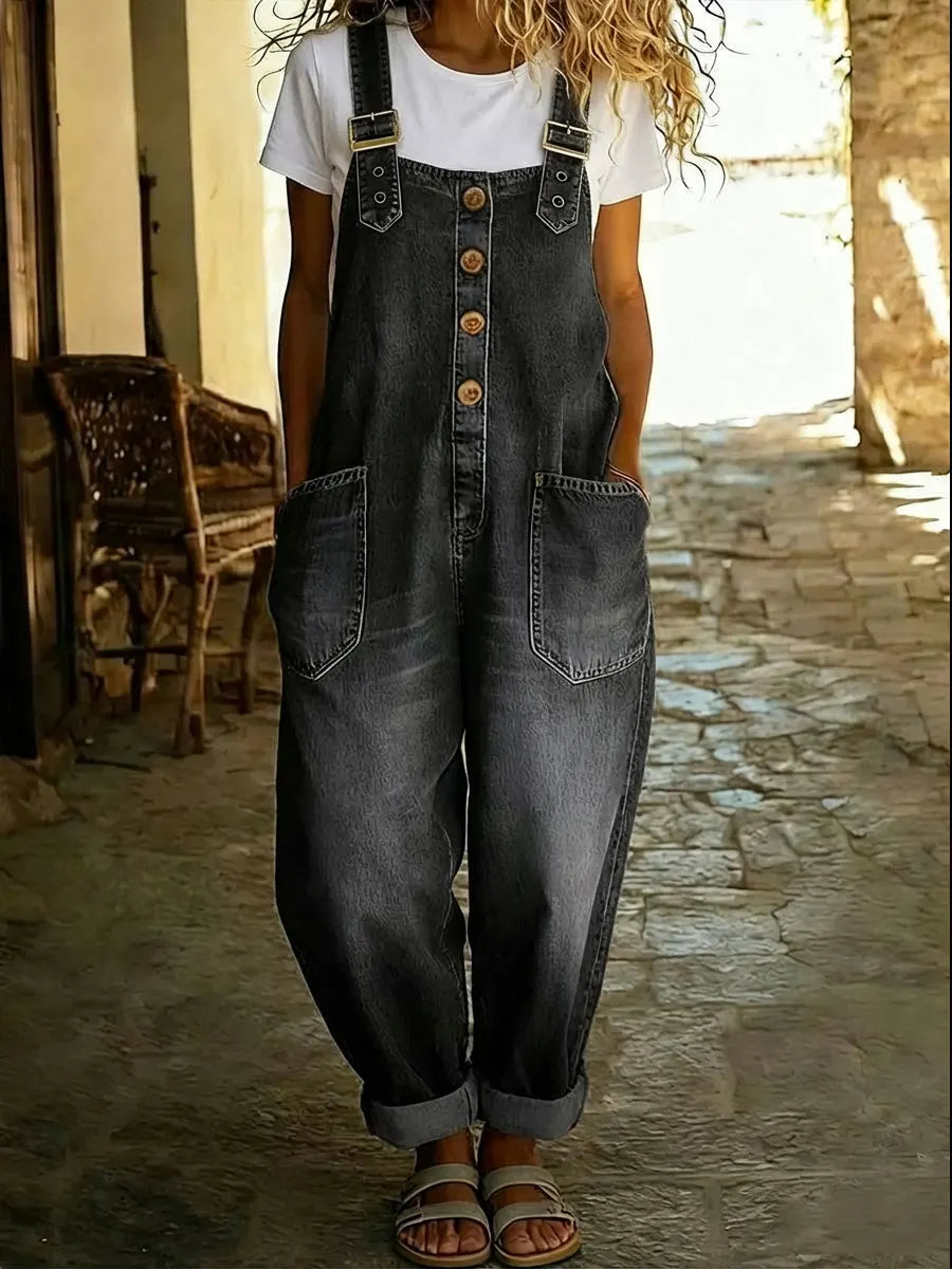 Lenna – Vintage Cotton Denim Jumpsuit