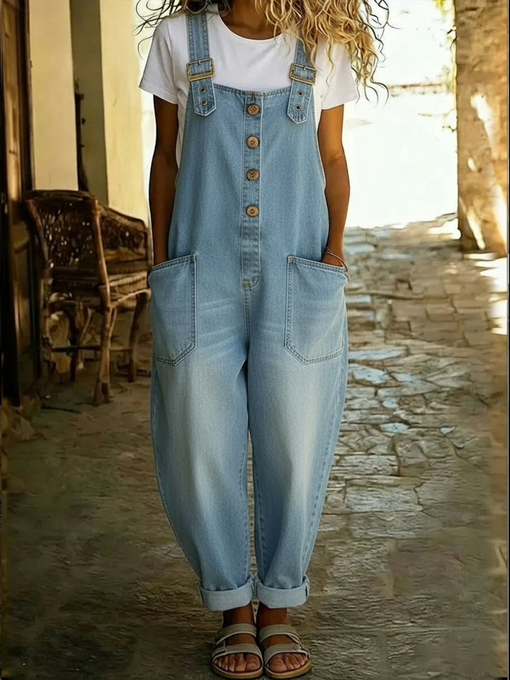 Lenna – Vintage Cotton Denim Jumpsuit