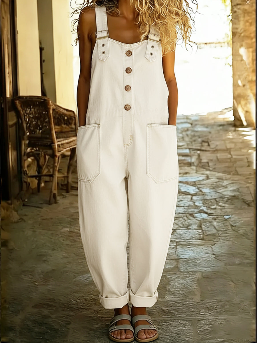 Lenna – Vintage Cotton Denim Jumpsuit